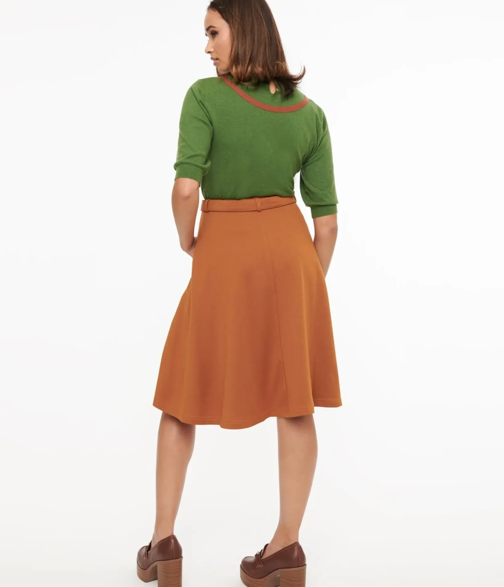 Unique Vintage Midi|Skirts>Amber Belted Midi Skirt