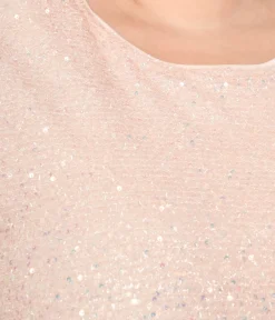 Unique Vintage Pocket Dresses|Everyday Dresses>Baby Pink Sequin Asymmetrical Shift Dress