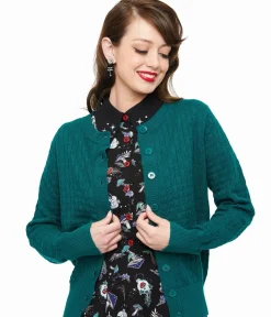 Unique Vintage Sweaters & Cardigans|Work Wear>Banned 1950s Green Katie Cardigan