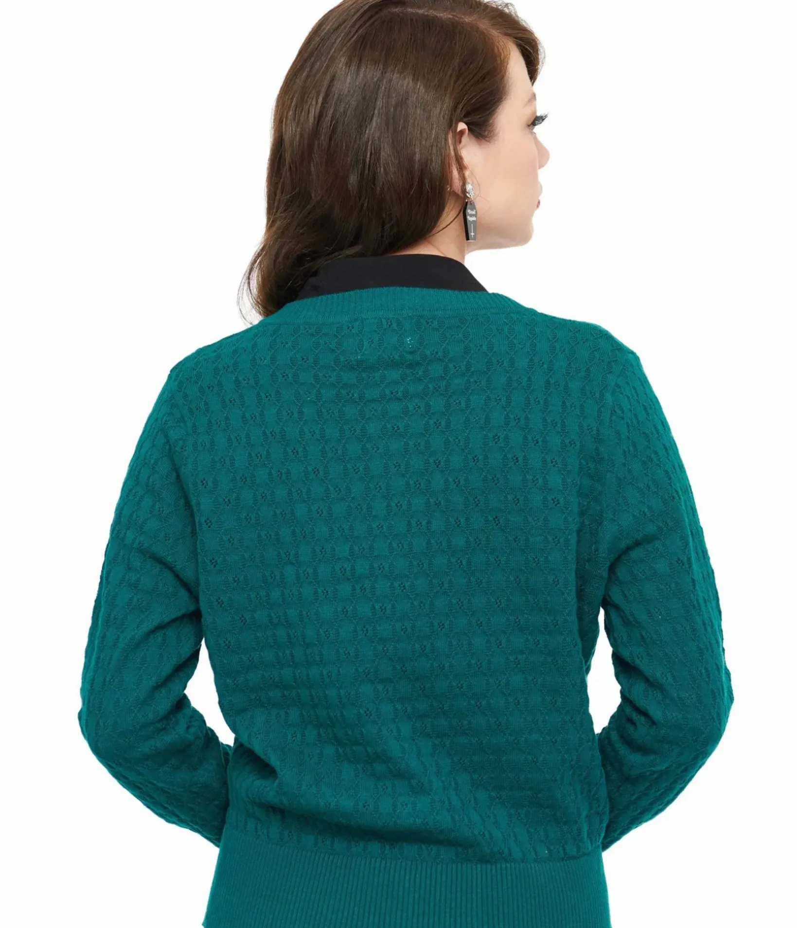 Unique Vintage Sweaters & Cardigans|Work Wear>Banned 1950s Green Katie Cardigan
