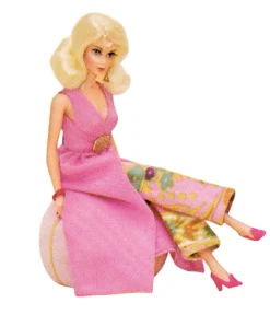 Unique Vintage Pants|Pants>Barbie x Smak Parlour Plus Size 1970s Pink & Green Floral Evening In Flare Pants