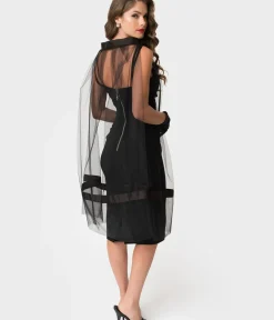 Unique Vintage Pencil|Everyday Dresses>Barbie™ x Black Magic Sheath Dress & Cape Set