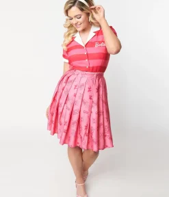 Unique Vintage Skirts|Skirts>Barbie‰ã¢ x Pink Barbie‰ã¢ Icon Collins Wrap Swing Skirt