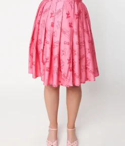 Unique Vintage Skirts|Skirts>Barbie‰ã¢ x Pink Barbie‰ã¢ Icon Collins Wrap Swing Skirt