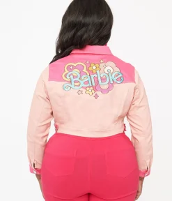Unique Vintage Jackets|Coats & Jackets>Barbie x Plus Size Pink Barbie Denim Western Jacket
