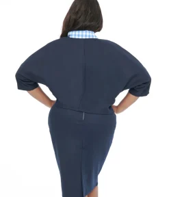 Unique Vintage Jackets|Coats & Jackets>Barbie x Plus Size 1950s Navy Barbie Commuter Set Box Coat