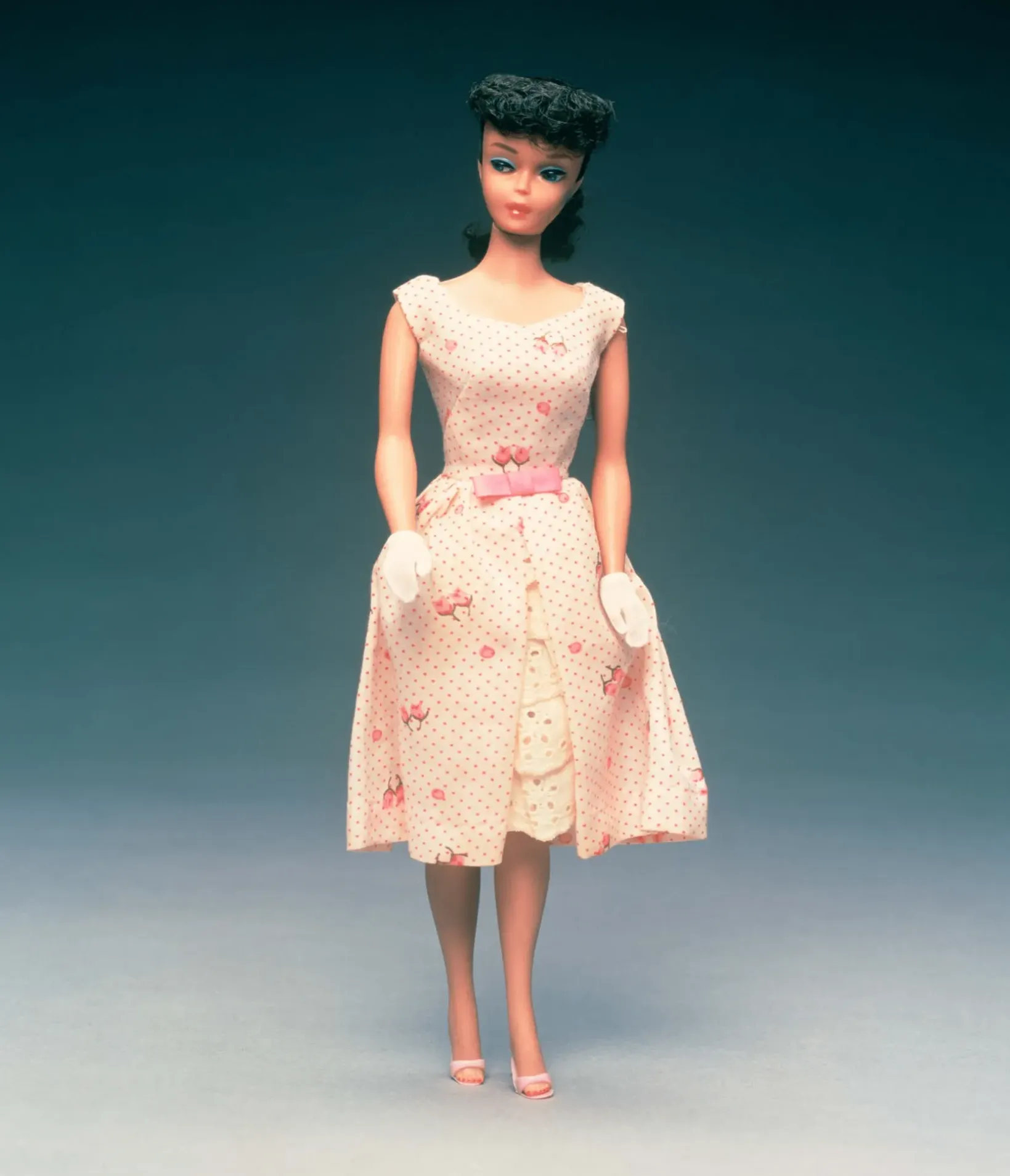 Unique Vintage Swing|Swing>Barbie x Plus Size 1960s Pink Rosebud Garden Party Swing Dress