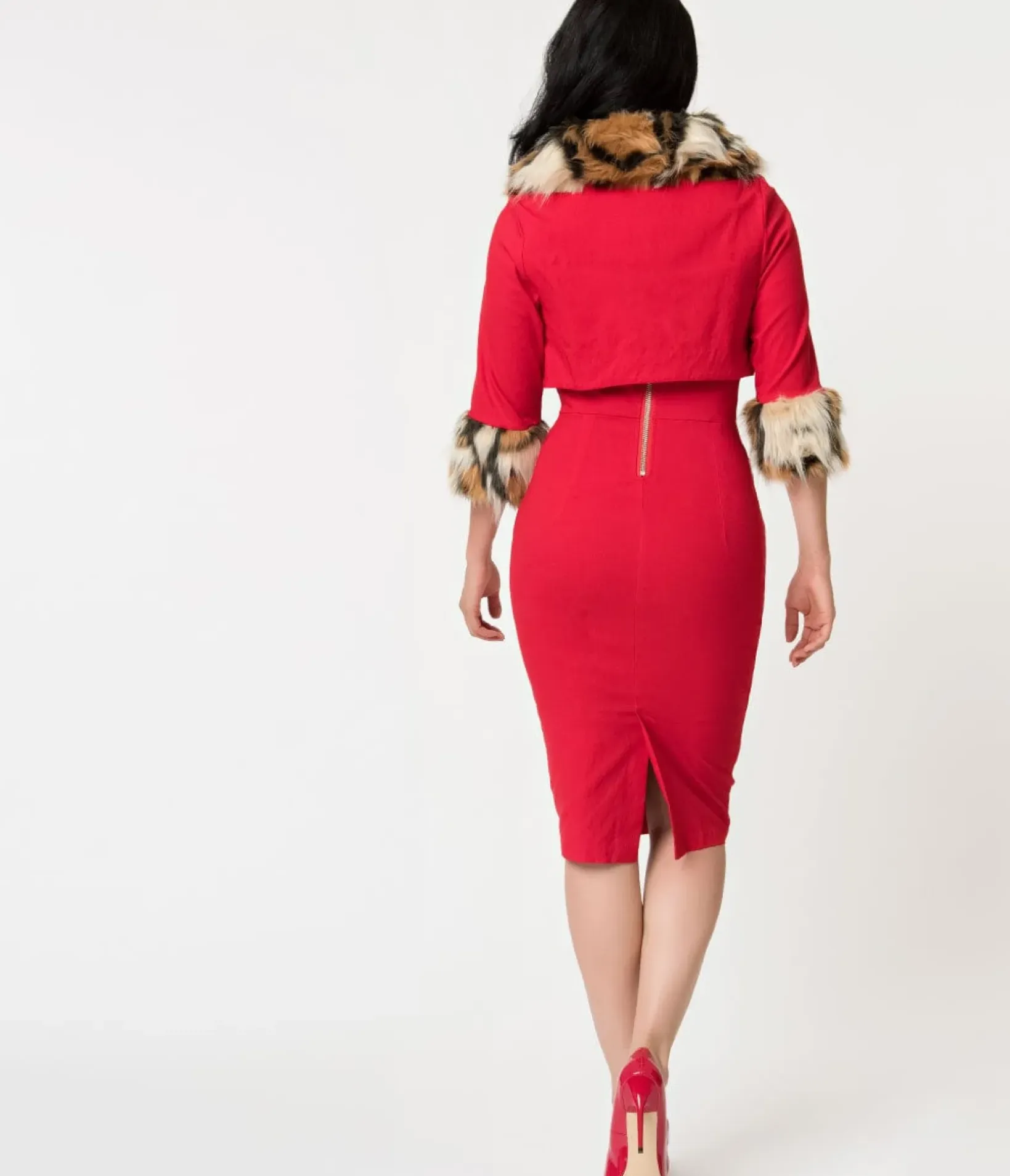Unique Vintage All Things Red>Barbie x Red Matinee Fashion Sheath Dress & Jacket