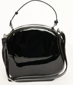 Unique Vintage All Things Black|Novelty Bags>Barbie x 1960s Black Leatherette Circle Bag