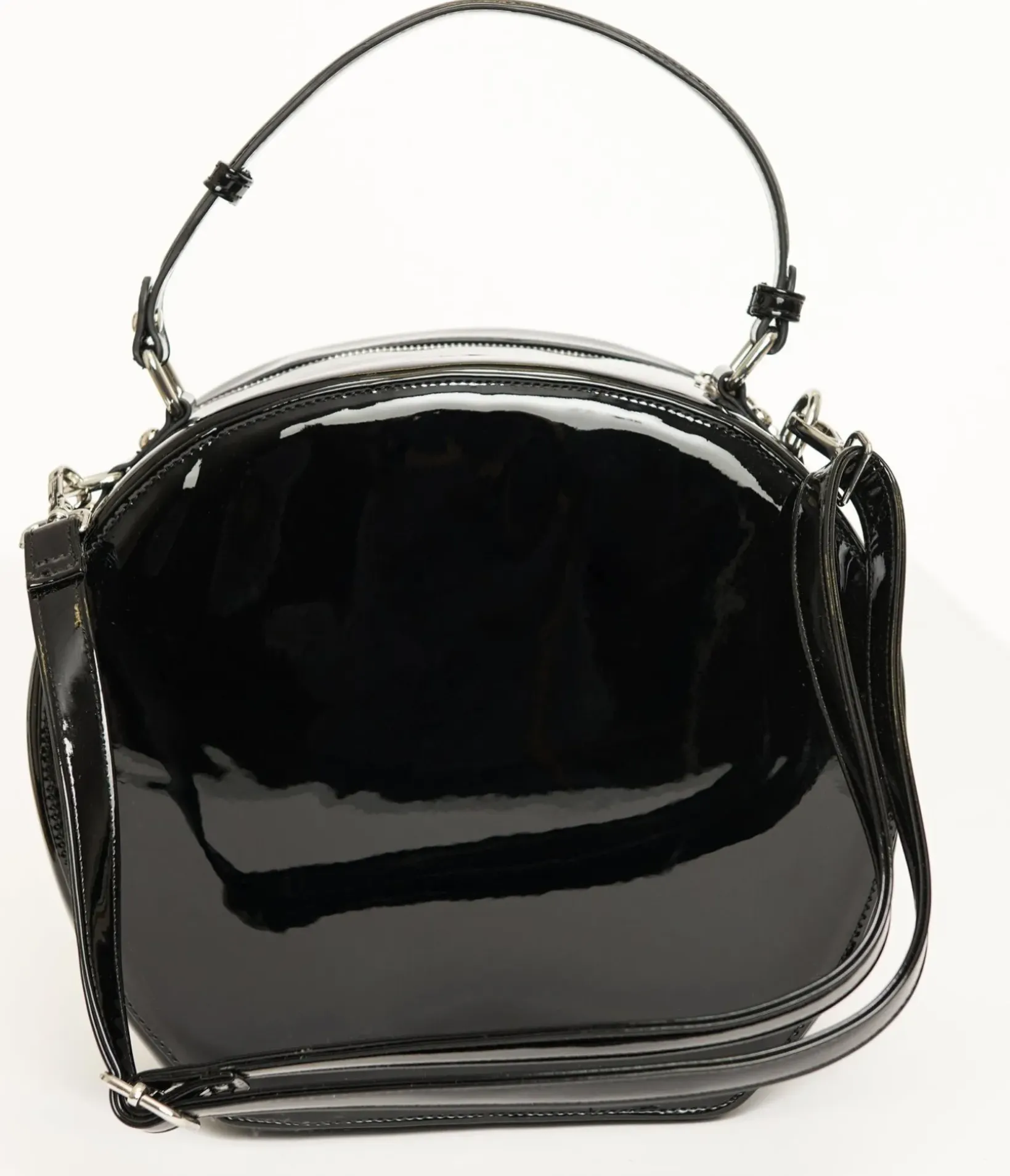 Unique Vintage All Things Black|Novelty Bags>Barbie x 1960s Black Leatherette Circle Bag