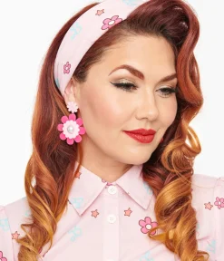Unique Vintage All Things Pink|Hair Scarves>Barbie x 1970s Pink Barbie Print Hair Scarf