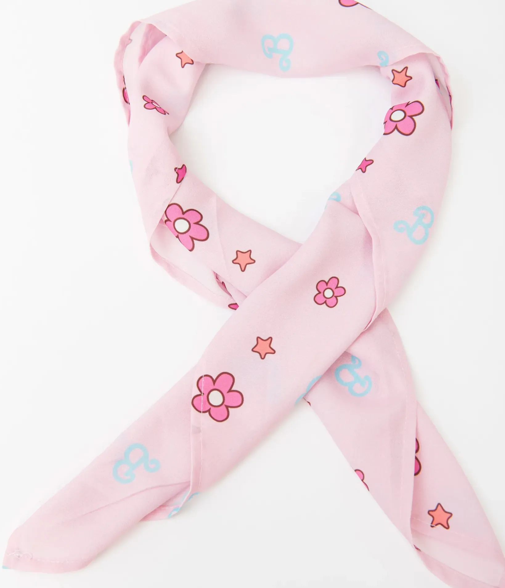 Unique Vintage All Things Pink|Hair Scarves>Barbie x 1970s Pink Barbie Print Hair Scarf