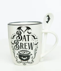 Unique Vintage Halloween>Bat Brew Mug & Spoon Set