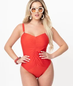 Unique Vintage One Piece Swim|All Things Red><noscript><img width=