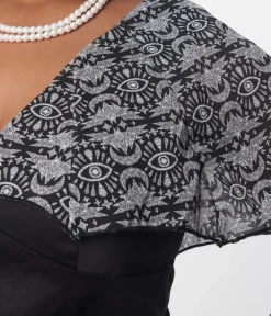 Unique Vintage Swing|Everyday Dresses>Black Batwing Cape Dress