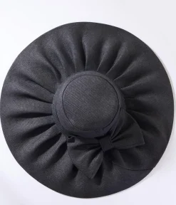 Unique Vintage Sun Hats>Black Bow Sun Hat