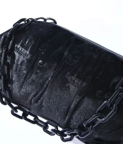 Unique Vintage Halloween>Black Chandelier Embossed Velvet Handbag