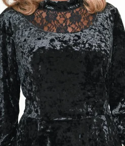 Unique Vintage Swing|Pocket Dresses>Black Diamond Velvet Swing Dress