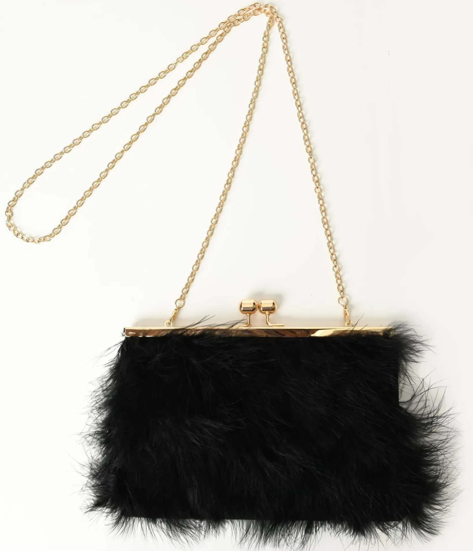 Unique Vintage Special Occasion|Prom Accessories>Black Fur Clutch Bag