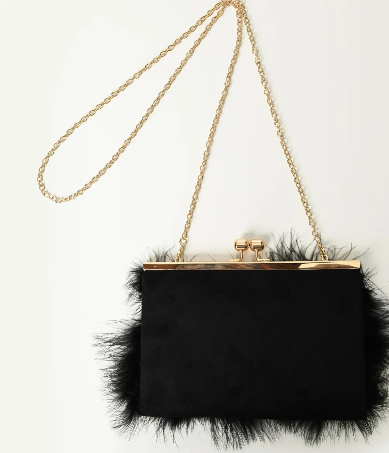 Unique Vintage Special Occasion|Prom Accessories>Black Fur Clutch Bag