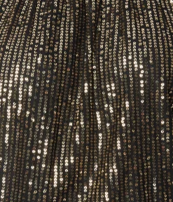 Unique Vintage Work Wear>Black & Gold Sequin Shimmer Blouse