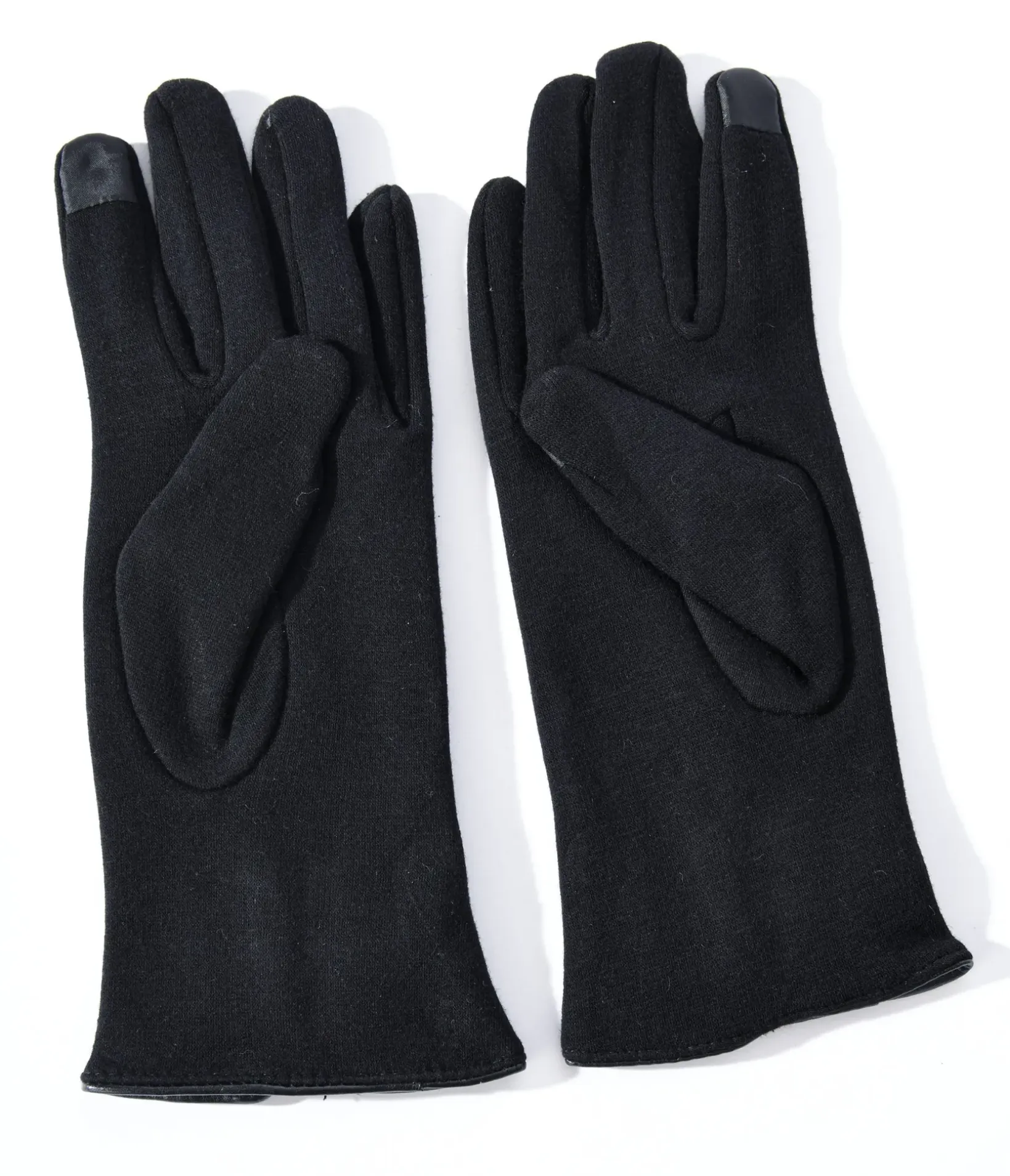 Unique Vintage Gloves & Scarves>Black Leather Bows Texting Gloves