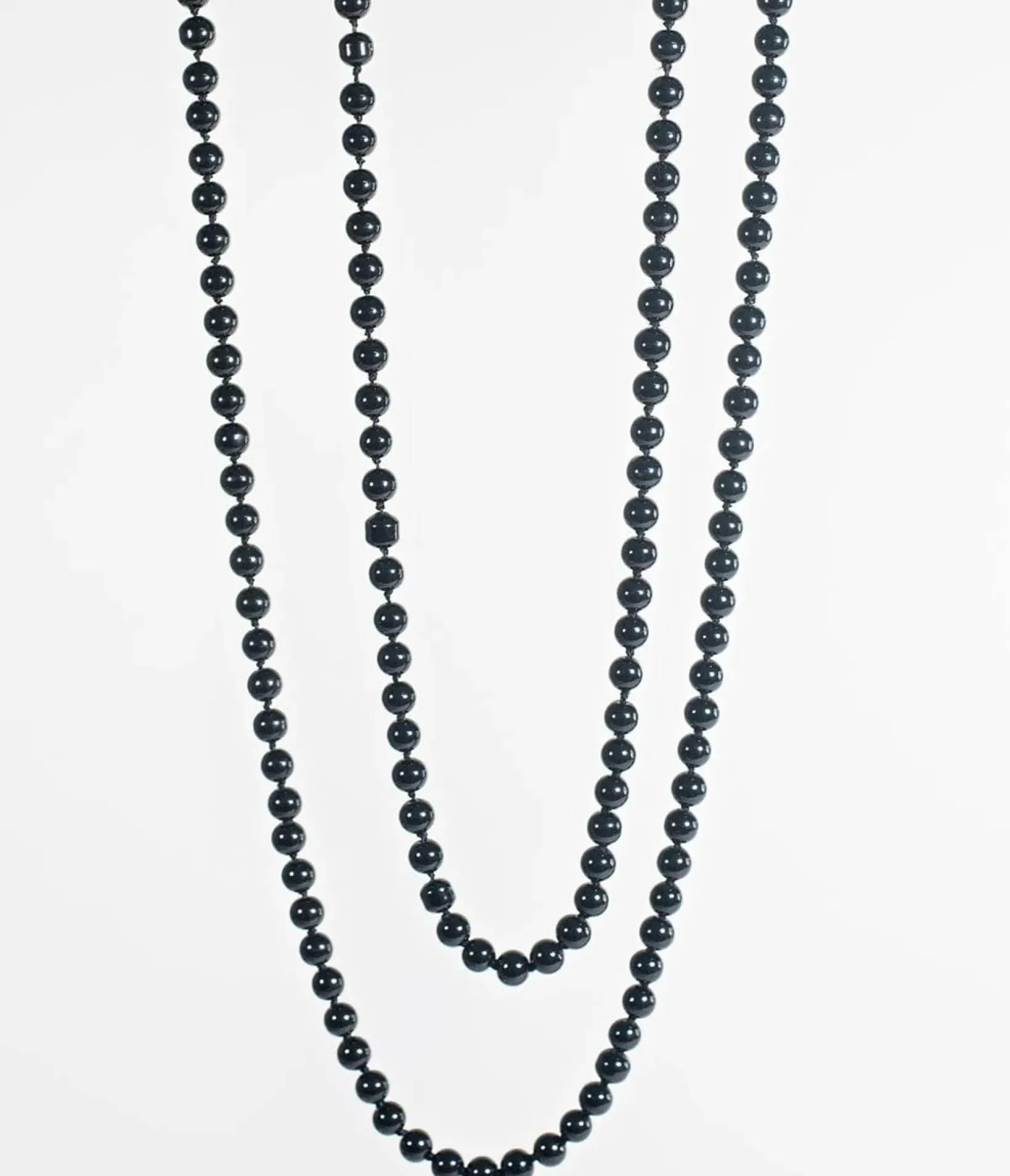 Unique Vintage Special Occasion|Work Wear>Black 60" Long Pearl Necklace