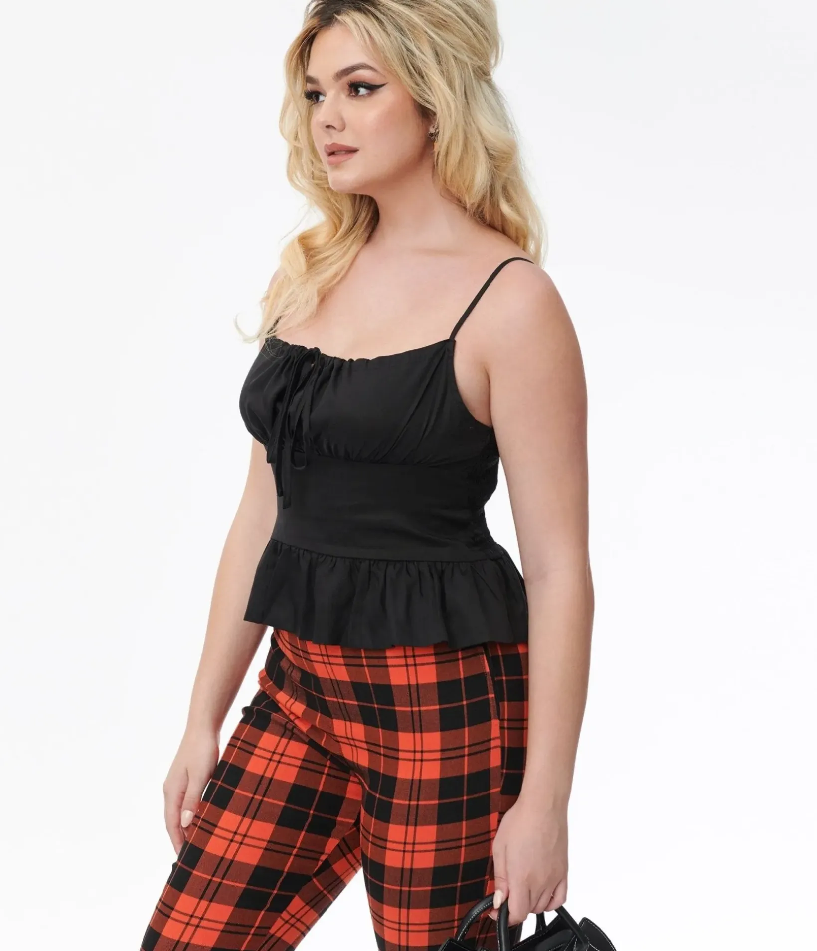 Unique Vintage Blouses|Halloween>Black Peplum Crop Top