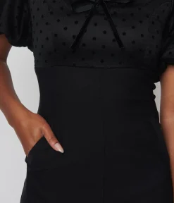 Unique Vintage Rompers & Jumpsuits|Rompers & Jumpsuits>Black Polka Dot Dina Jumpsuit