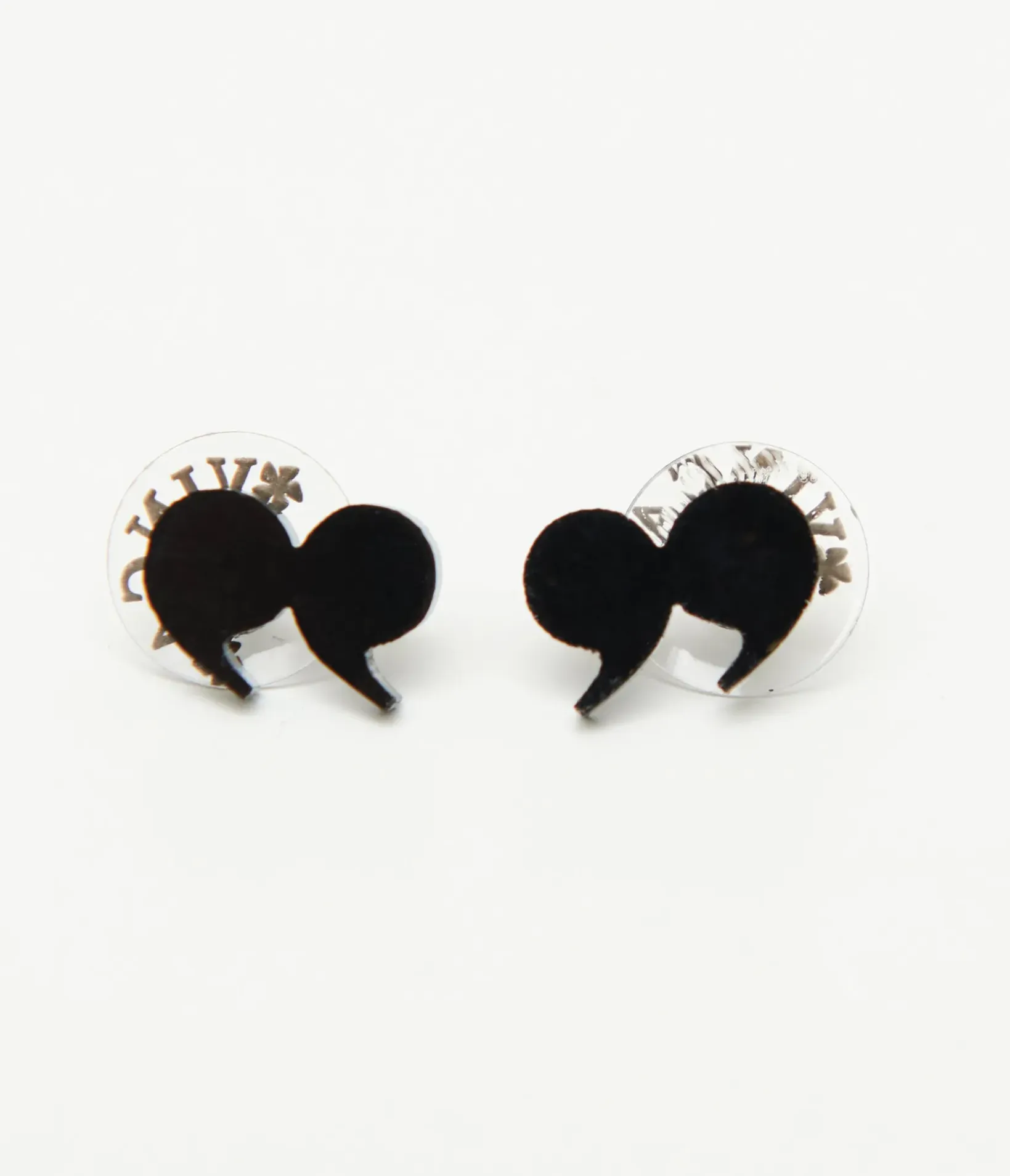 Unique Vintage Earrings>Black Quotation Mark Stud Earrings