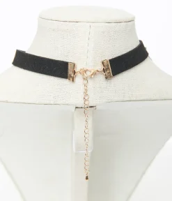 Unique Vintage All Things Black|Necklaces>Black Suede Ribbon Choker