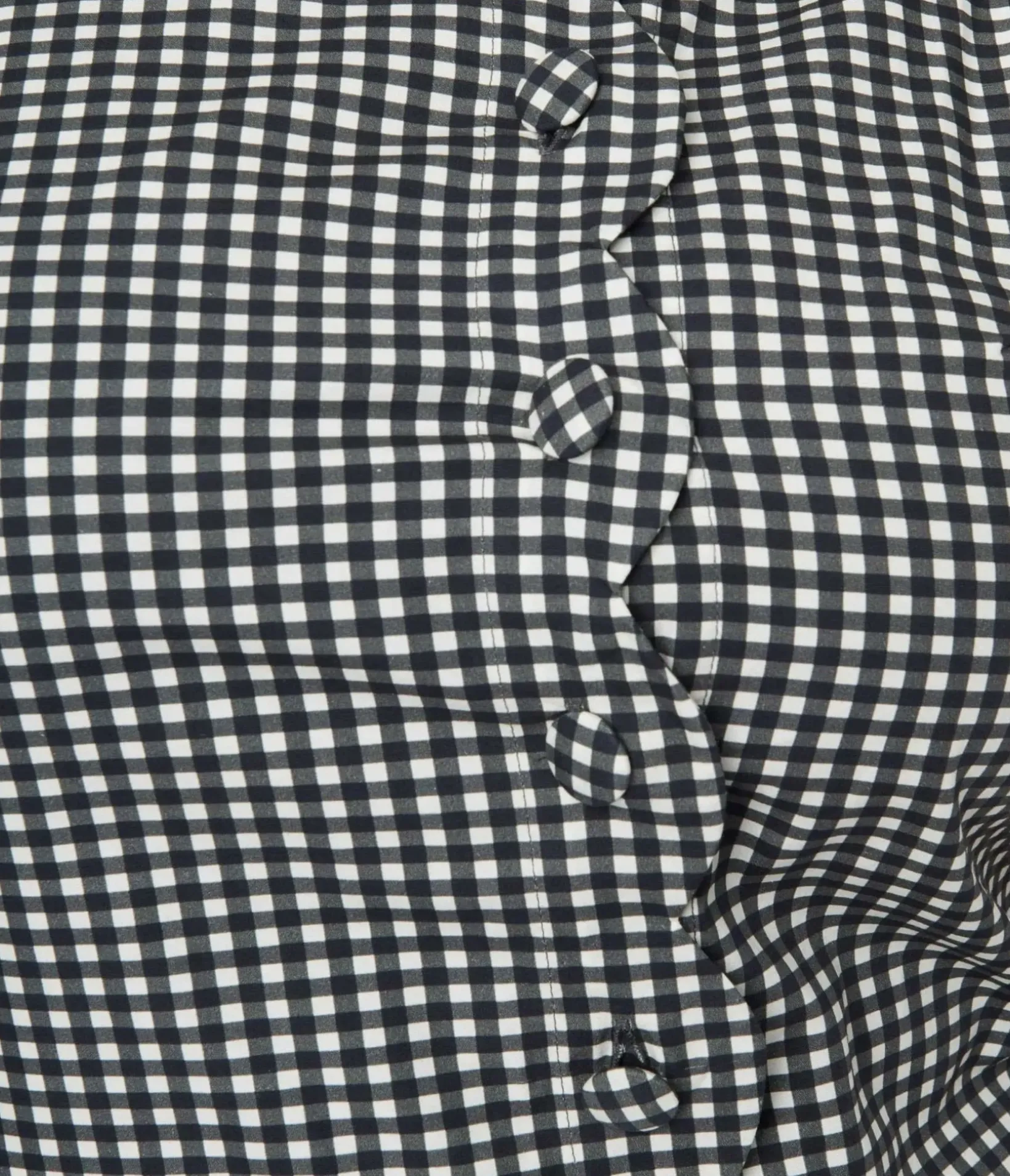 Unique Vintage Everyday Dresses>Black & White Gingham Scallop Mini Shift Dress