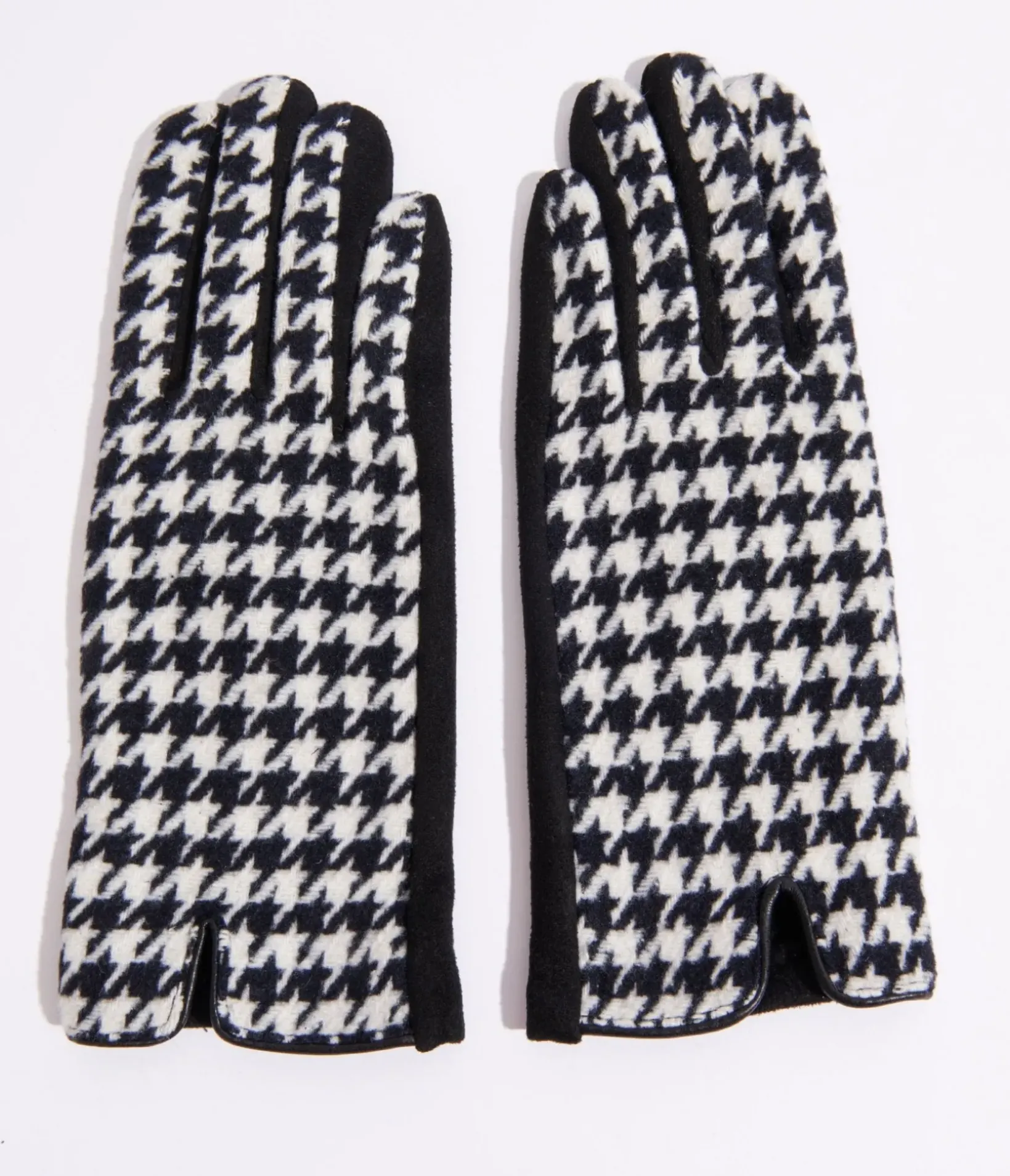 Unique Vintage Gloves & Scarves>Black & White Houndstooth Gloves