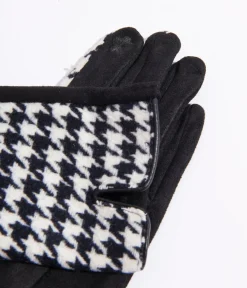 Unique Vintage Gloves & Scarves>Black & White Houndstooth Gloves