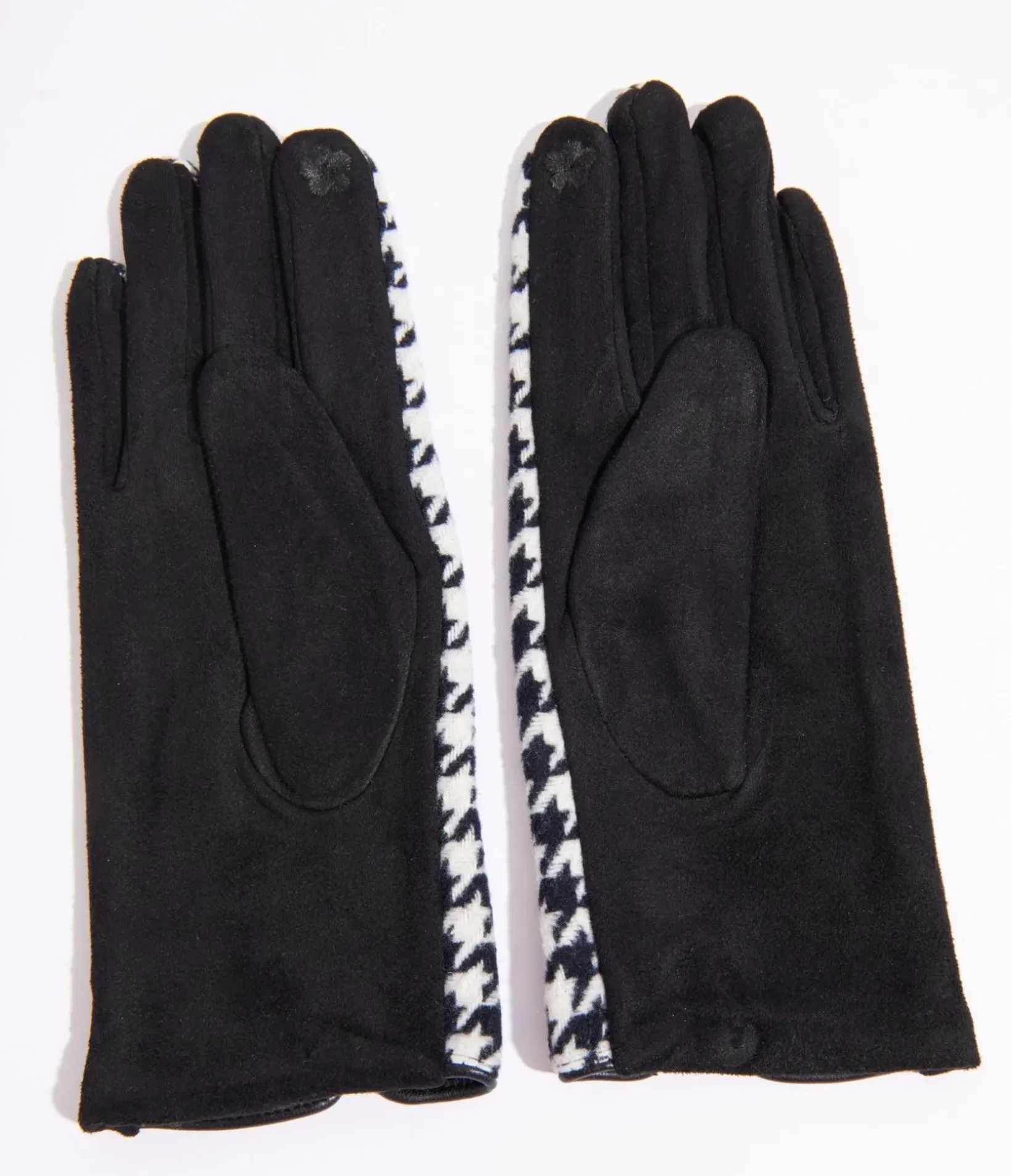 Unique Vintage Gloves & Scarves>Black & White Houndstooth Gloves