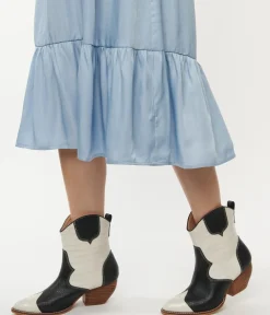 Unique Vintage Boots>Black & White Leatherette Cowboy Boots