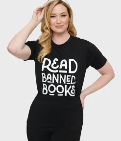 Unique Vintage Graphic Tees>Black & White Read Banned Books Unisex Graphic Tee