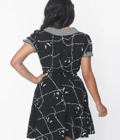 Unique Vintage Halloween>Black & White Stitches Blouse