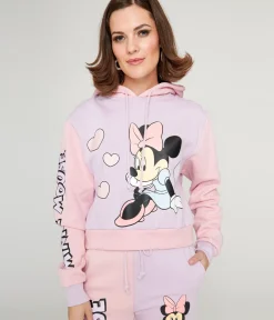 Unique Vintage Graphic Tees|All Things Pink>Cakeworthy Pink & Purple Color Block Minnie Mouse Hoodie