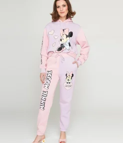 Unique Vintage Pants|All Things Pink>Cakeworthy Pink & Purple Colorblock Minnie Mouse Joggers