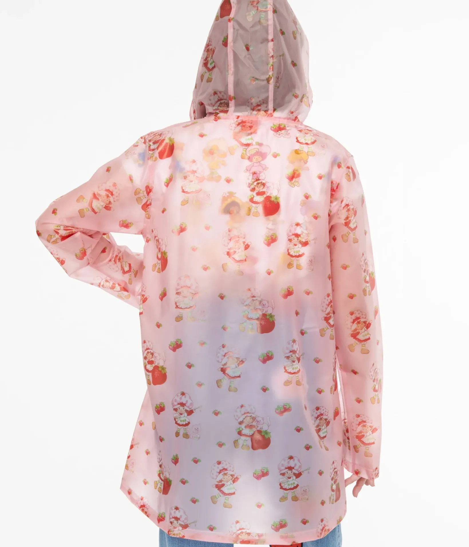 Unique Vintage Coats & Jackets|All Things Pink>Cakeworthy Pink & Red Strawberry Shortcake Rain Jacket