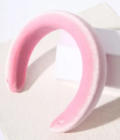 Unique Vintage All Things Pink|Headbands>Candy Pop Pink Velvet Padded Blair Headband