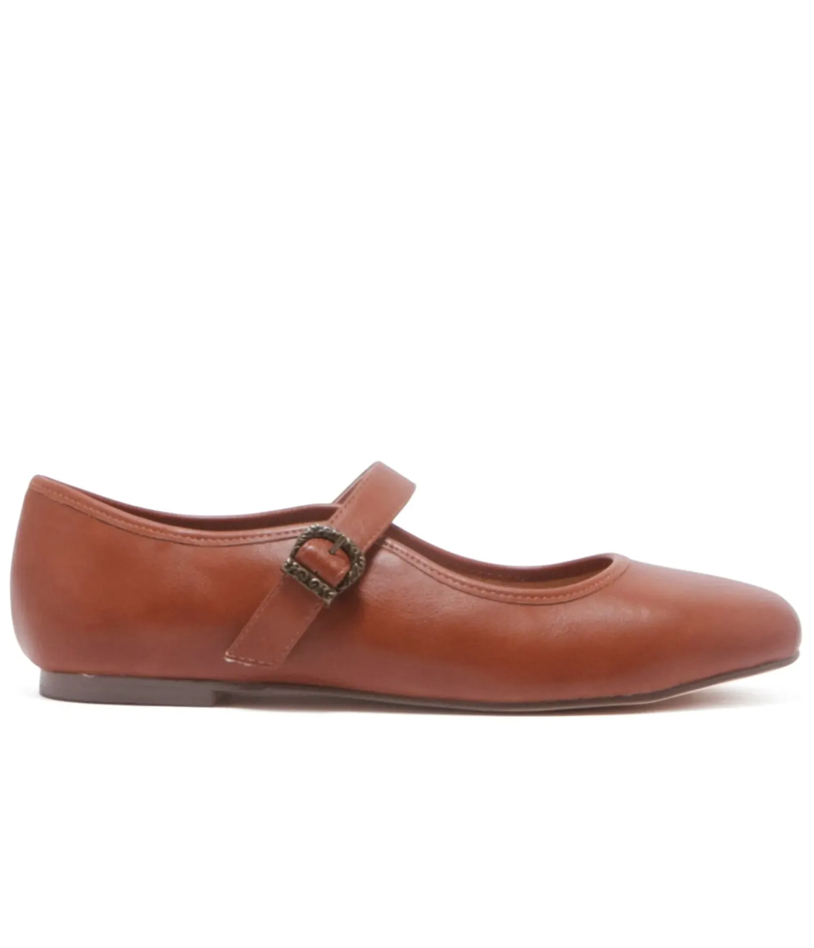 Unique Vintage Flats>Chelsea Crew Rust Mary Jane Dora Flats