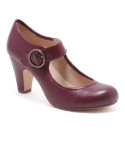 Unique Vintage Heels>Chelsea Crew 1940s Burgundy Leatherette Mary Jane Madeline Heels