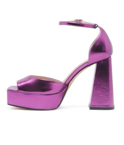 Unique Vintage Special Occasion|Heels>Chelsea Crew 1990s Metallic Pink Platform Chaser Heels