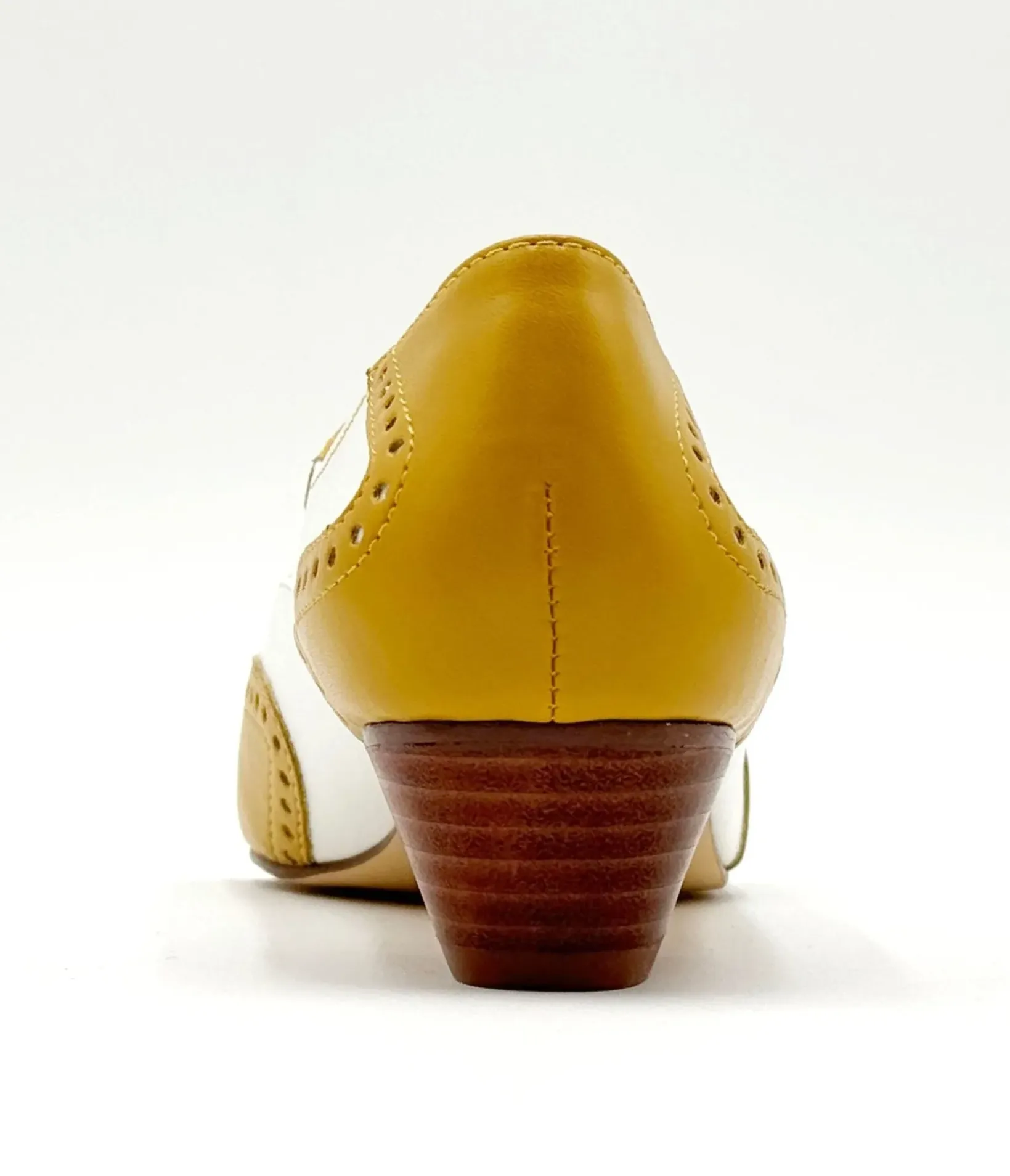 Unique Vintage Heels>Chelsea Crew 1950's Mustard & White Demi Oxford Saddle Shoes