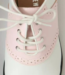 Unique Vintage Flats|All Things Pink>Chelsea Crew 1950s Pink & White Rizzo Saddle Oxford Shoes