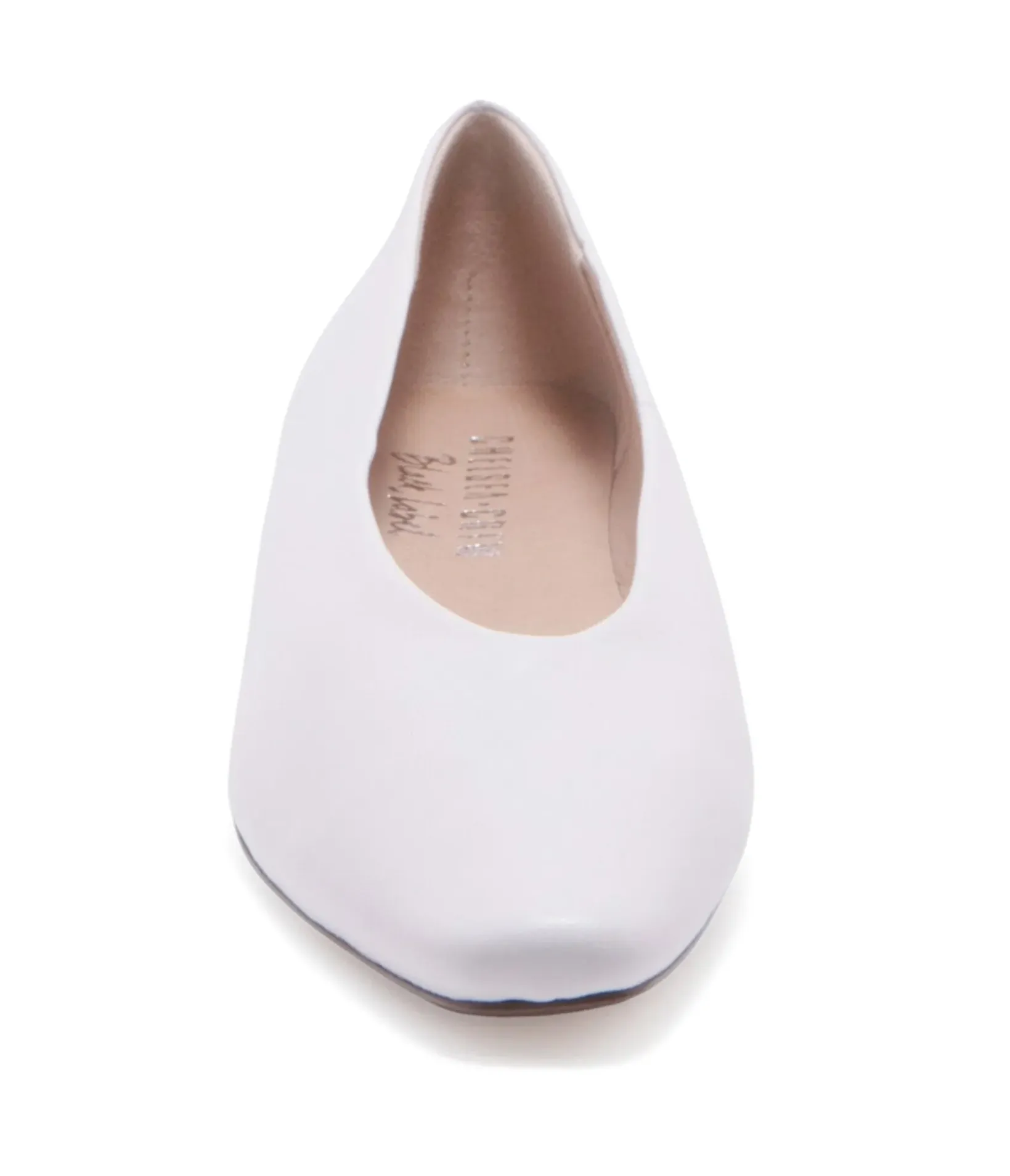 Unique Vintage Special Occasion|Flats>Chelsea Crew White Leather Slick Flats