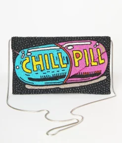 Unique Vintage Novelty Bags>Chill Pill Beaded Clutch