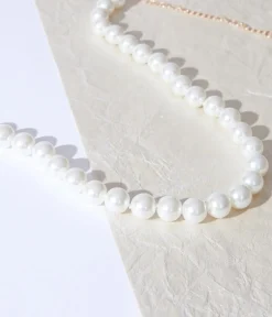 Unique Vintage Special Occasion|Prom Accessories>Chunky Faux Pearl Necklace